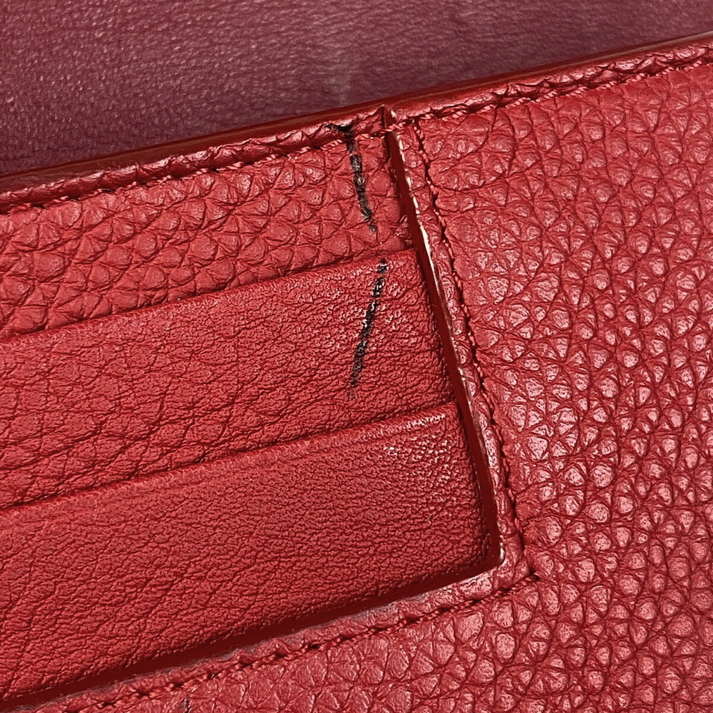 Celine Flap Multi Function Wallet Compartment Red… - image 5